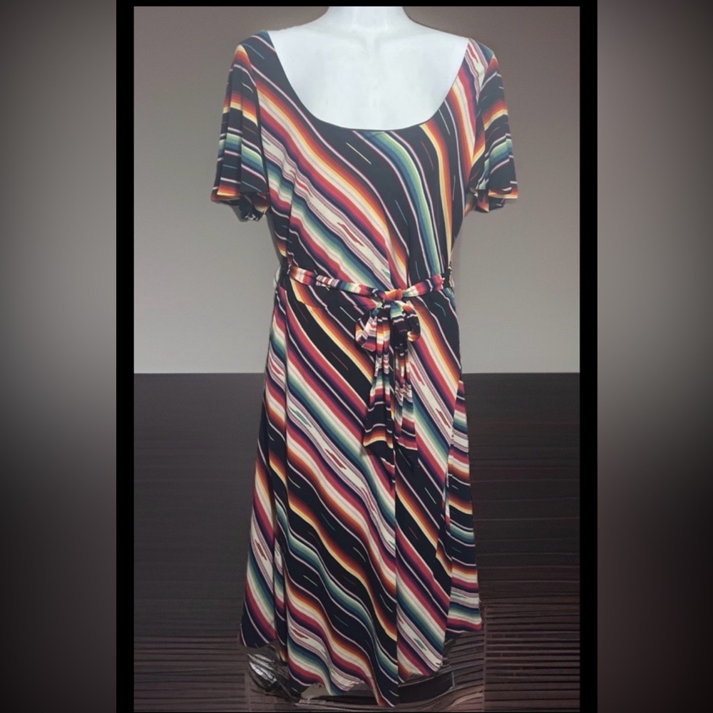 NWT Lauren Ralph Lauren Blanket Stripe Southwestern Dress-Western Aztec-10